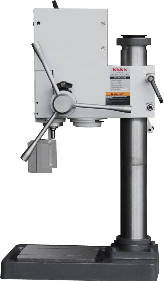 KAKA INDUSTRIAL Variable Speed Bench Drill Press,GD-25B 0.9kW 220V 3-Phase, 8-Speed (130-3200 RPM), Cast Iron Benchtop, 25mm Max Drilling, MT3 Taper