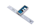 Precision Double Square - 6” 4R Metal Ruler for Metal Working and Fabrication, Carpentry, Woodworking and More PEC Tools, Reads 1/32",1/64",1/8"、1/16", Made in USA