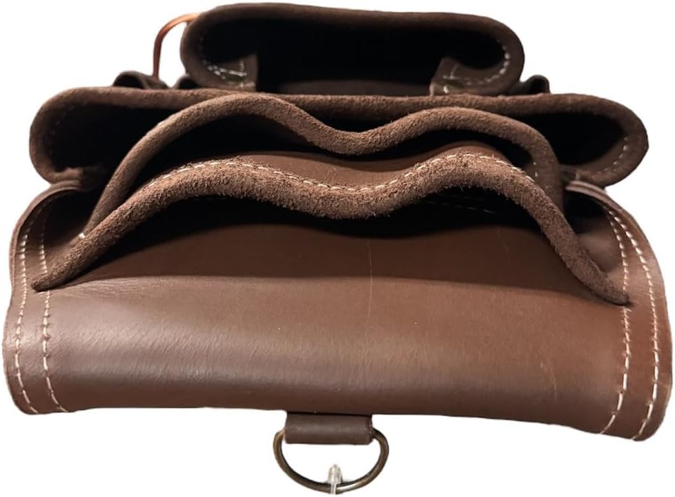 Supreme Leather Tool Pouch for Construction Carpenter Tool Bag Electrician's Pouch | 10 Pockets 2 Stainless Steel Hammer Holders Top Grain Leather Bag