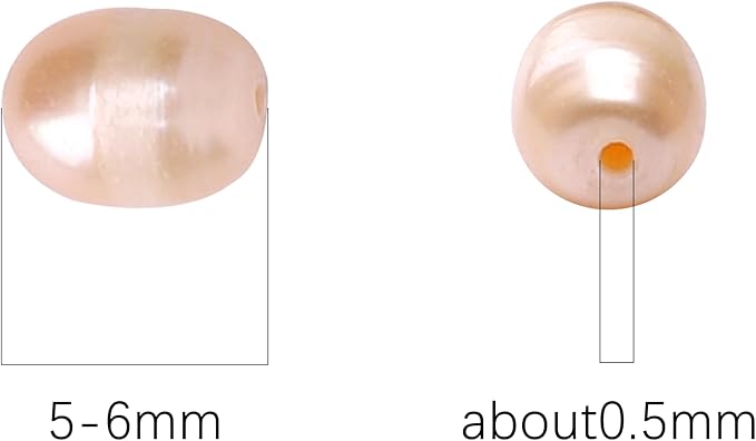 Natural Pearl Beads Rice 5-6mm Pink Freshwater Cultured Loose Gemstone Beads for DIY Jewelry Making 13.8''/Strand HQ