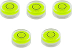 5Pcs Small Circular Bubble Levels with Double Sided Adhesive Bottom Mini Little Stick-on Bubble Spirit Level Measuring Layout Tools Levels (15x6mm)