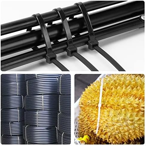 18 inch Black Zip Ties Heavy Duty 500 PACK, 200 LBS Ultra Exclusive Strong Plastic Wire Ties, Large Cable Ties Extra Long Tie Wraps, Indoor and Outdoor UV Resistant