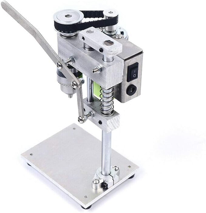 Mini Bench Drilling Machine Drill Press Bench Top 1:2 Speed for Jewelers Wood Metal Work 100-240V 1000-4500RPM (100W-795 Motor)