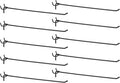 HARFINGTON 10pcs Pegboard Shelving Hooks 12" Stainless Steel Peg Board Display Hook Hanging Holders Wall Mount Organize Tools for Workbench Garage Kitchen Store, Black