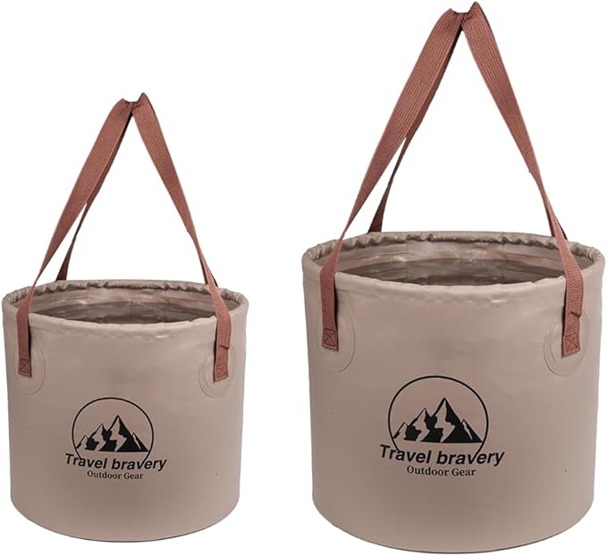 Multifunctional Portable Folding Bucket Water Supplies for Outdoor Garden Camping Fishing Car Wash Space Saving (15L and 20L, Grey)