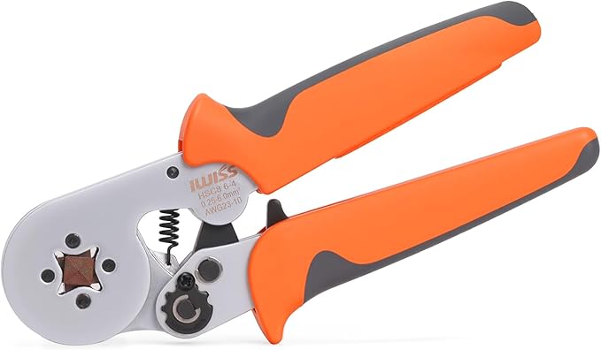 iCrimp Square Ratchet Crimper for End Sleeves and Ferrules AWG23-10 0.25-6mm², Wire Ferrule Crimping Tool (HSC8 6-4)