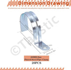 Tanstic 20Pcs 2 Inch EMT Pipe Strap Zinc Plated Steel One Hole Strap Conduit Clamp Rigid Pipe Strap for Pipe Fixing