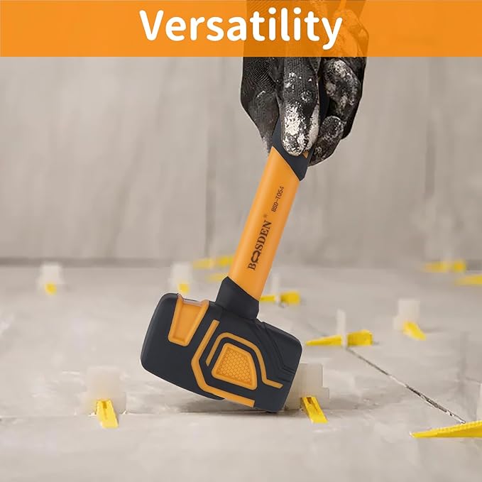 BOOSDEN Rubber Mallet, 36 oz Rubber Mallet Hammer, Rubber Hammer with Hook, Mallet Hammer with Solid Head & Ergonomic Grip Handle, Soft Face Hammer, No Damage for Flooring, Woodworking and Camping