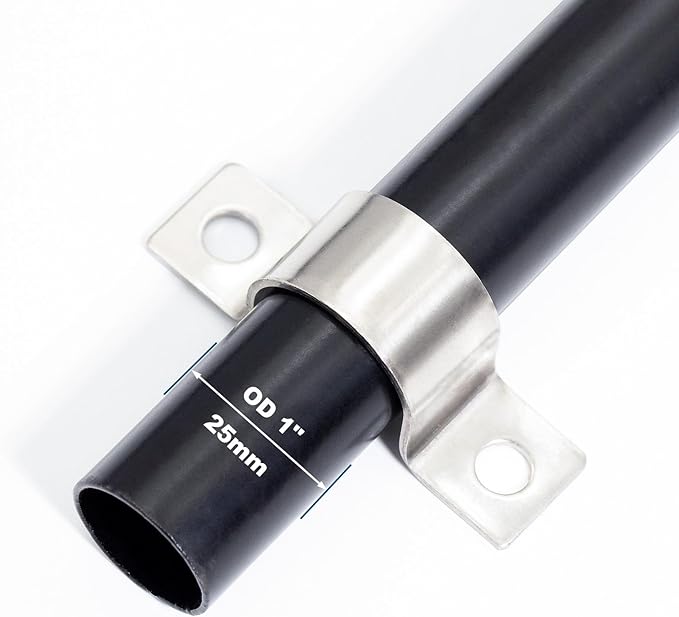 1 Inch Stainless Steel Conduit Clamps Two Hole Pipe Clamps U Bracket Conduit Fixing Clips, Universal Clamp for Cylindrical Components - Fits OD 25 mm (Approx.1") | 14 Pcs