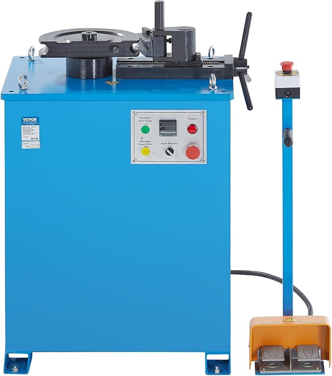 VEVOR Electric Tube Bending Machine, 1.5 KW Electric Tube Bender for 5/8 to 1-1/2 inch Pipes, Pipe Bender Machine with 5 Set Dies, Manual & Auto Modes and 180° Max Bending Angle (220V 60Hz 3-Phase)
