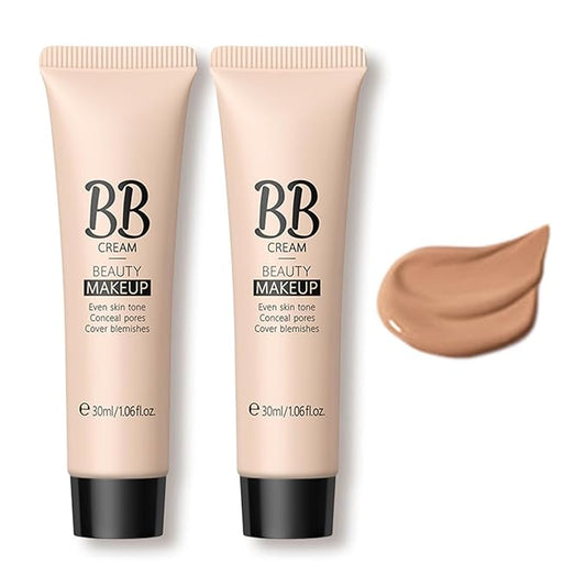 KWOLYKIM 2PCS Hydrating Makeup BB Cream, Tinted Moisturizer Face Makeup BB Cream Foundation Waterproof Concealer Brighten Color Correcting Cream Nude Makeup Long Lasting for All Skin(Deep)-VeraVaultWomen