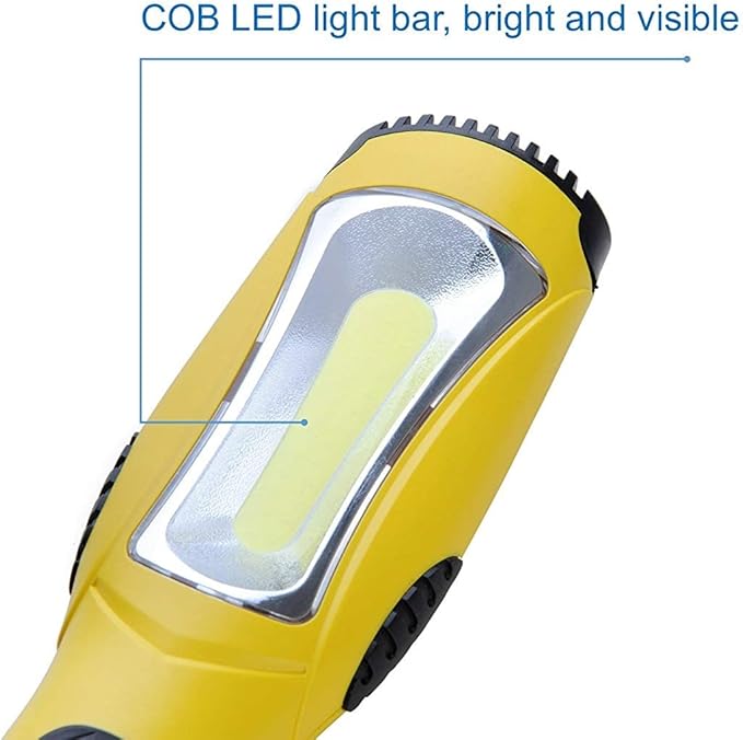 Portable Corded LED Work Light with Outlet in Handle, COB LED, 1600 Lumen 6ft 116AWG 3C SJTW Cord Handheld Outdoor Work Light, Magnetic on Back