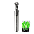Carbide Ball Nose End Mill 2 Flute 6mm SHK. 6mm Cutting Dia. 3D Carving, High-Speed and Deep Cutting, AlCrN Coated, Apply for Alloy Steel, Stainless Steel and Various Cast Iron.