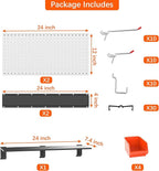 TORACK 69PCS Metal Pegboard with Accessoreis for Garage Wall, Tool Organizer Pegboard with Hooks, Wall Mounted Bins/Shelf, Tool Storage Peg Board for Wall(Grey)