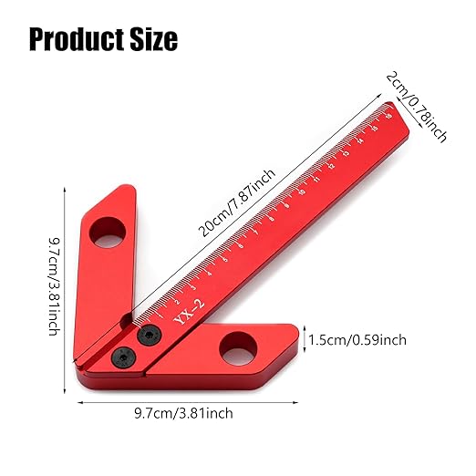 Center Measuring Tool, Center Finder, Line Gauge Center Finder, 45/90 Degree Right Angle Line Gauge Carpenter Ruler,Aluminum Alloy Woodworking Center Scribe Square Center Scribe 160mm(Large Size)