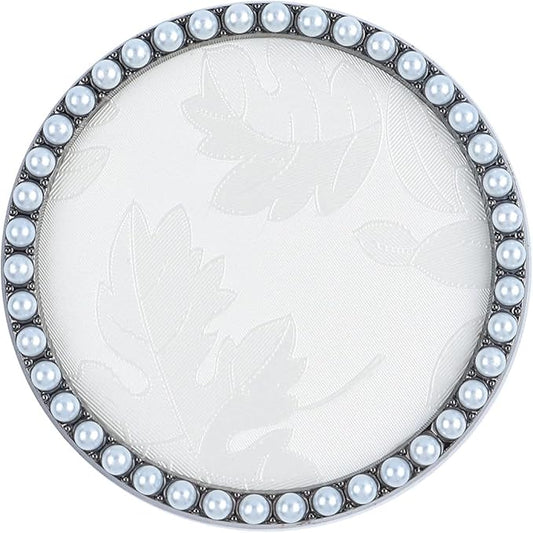 1 Pc Resin Nail Art Palette Nail Art Display Holder Round Inlay Rhinestone Makeup Palette Nail Painting Palette Gel Polish Colors Mixing Pallet (White)-VeraVaultWomen