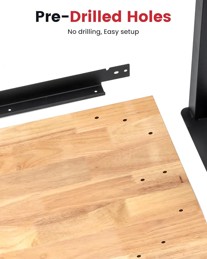 Work Bench 41 Inch Workbench for Garage Adjustable Height Heavy Duty Work Table Rubberwood Tabletop for Cutting Wood Shop Home Office Electronic Woodworking