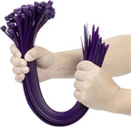 XINGO Purple 16 Inch Zip Ties Heavy Duty 100 Pack, 200 LBS Ultra Strong Plastic Wire Ties, Large Cable Ties Extra Long Tie Wraps, Indoor and Outdoor UV Resistant
