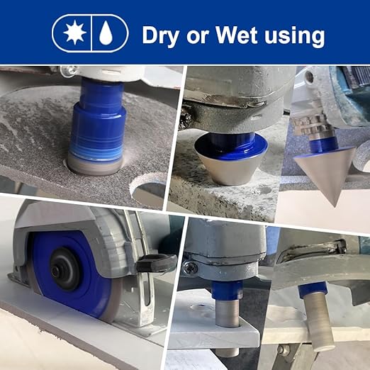 SHDIATOOL Diamond Tile Drill Bits Ki 8pcs, Porcelain Hole Saw Sets, Core Bits Cutter for Drilling Ceramic Marble Granite (20/25/35/50/20MM/2/HEX/4.5")