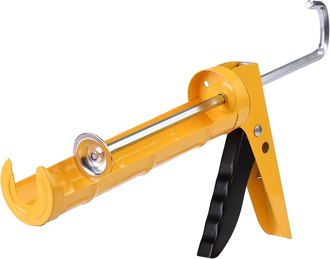 Bates- Caulking Gun, 10:1 Thrust Ratio, Yellow, Caulking Tool Gun, Caulk Gun No Drip, Hand Caulking Guns, Silicone Gun, Caulking Gun Tool, No Drip Caulk Gun, Caulk Guns, Caulking Gun Dripless