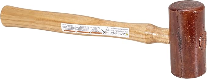 VAUGHAN Rawhide Mallet, Non Marring, Hardwood Handle, 8 oz, 1M175, VN58214