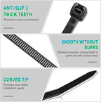 Zip Ties, RAZCC 1200pcs Black Cable Zip Ties 14 Inch, Heavy Duty Plastic Wire Ties with 70lb Tensile Strength, Self-Locking Black Nylon Tie Wraps for Indoor and Outdoor