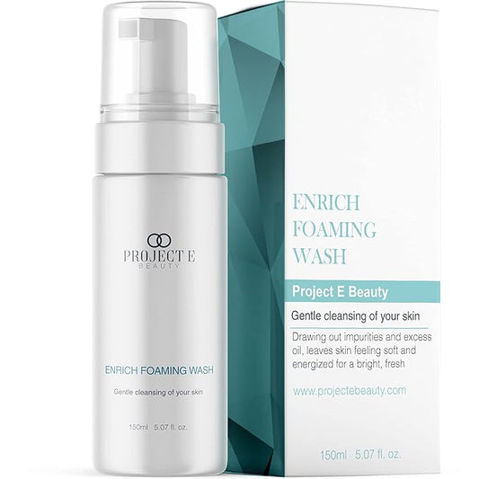 Project E Beauty Enrich Foaming Wash Gentle Cleansing | Moisturizing Daily Face Cleanser | Removes Dirt & Excess Oil | Brightens Skin | Hydrating Formulation | Clear & Smooth Skin | 150ml-VeraVaultWomen