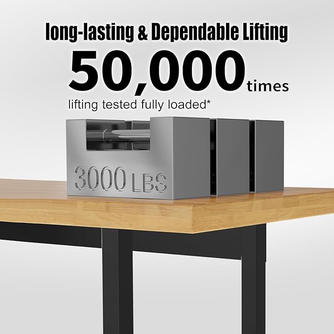 48” Adjustable Wood Work Bench, Heavy Duty Work Table for Workshop, Garage, 3000 Lbs Capacity