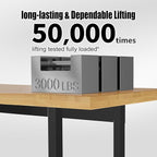 60” Wood Work Bench Work Table, Heavy-Duty Adjustable Workbench with Power Outlets, 3000 Lbs Capacity Tool Bench Workstation for Garage, Workshop