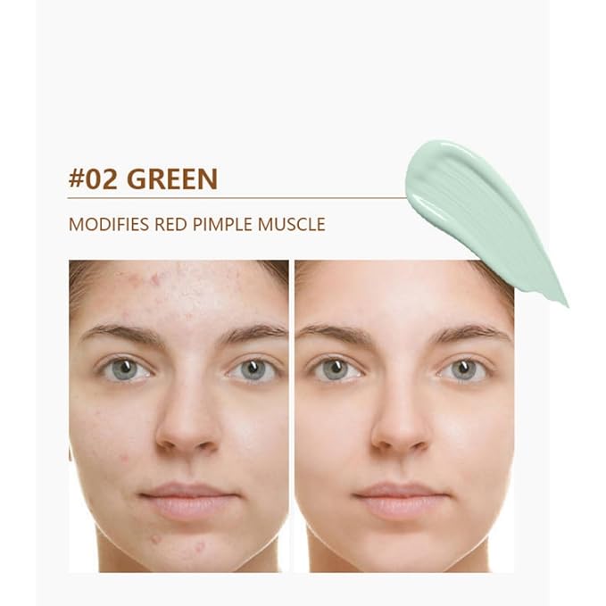 MAEPEOR Moisturizing Face Primer 4 Colors Long Lasting Matte Face Primer For Neutralizing Uneven Skin Tones & Brightening Complexion (02 Green)-VeraVaultWomen