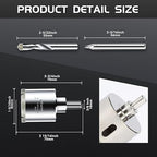 1-9/16inch | 40mm Diamond Hole Saw with Center Drill bit and Diamond-Coated Center Drill bit for Ceramic Glass Marble Fiberglass Granite and Porcelain Tiles by CENYB