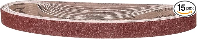 1-1/8 x 21 Inch Sanding Belt, 15 Pcs 80 Grit Knife Sharpener Belts Work Sharpening for Belt Sander Knife Carving Tool Metal Working