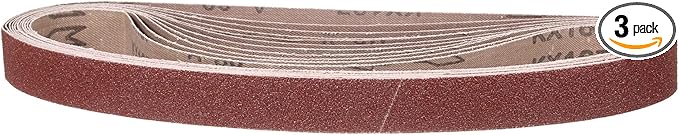 1-1/8 x 21 Inch Sanding Belt, 3 Pcs 80 Grit Knife Sharpener Belts Work Sharpening for Belt Sander Knife Carving Tool Metal Working