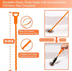 33 Feet Drain Snake Auger, Plumbing Snake Drain Hair Clog Removal Tool, Sink Unclogger Drain, Heavy Duty Toilet Snake Auger, Cleaner Tool for Bathroom Kitchen Tub Shower Drain Clog Remover with Gloves