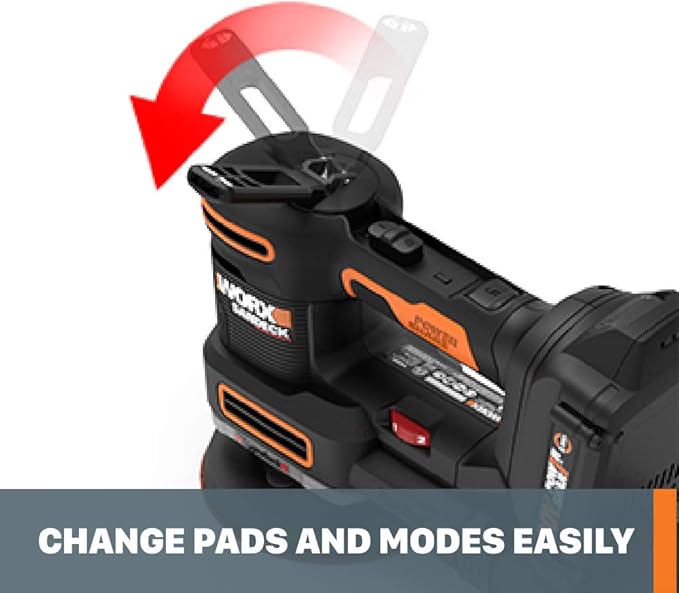 WORX 20V Random Orbital Sander, 5-in-1 Cordless Multi-Sander,Electric Sander with Battery and Charger, WX820L