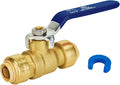Shut Off Ball Valve 1/2 Inch, SUNGATOR 1/2 Inch Ball Valve, Push-to-Connect Water Shutoff with Blule Handle, No Lead Brass Plumbing Fittings for PEX Pipe, Copper,CPVC, Pack of 1