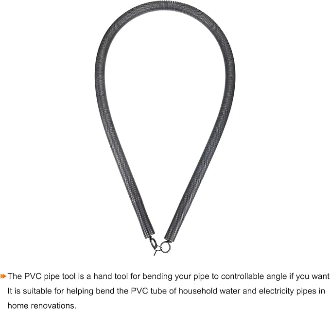 MECCANIXITY Spring Tube Bender OD 18.8mm/0.74" Steel Spring Pipe Bending Tubes 1500mm/59.06" Long for 3/4" PVC Pipe(ID 20mm) in Home Renovations,Electrician Wiring Bending(insert-pipe use)