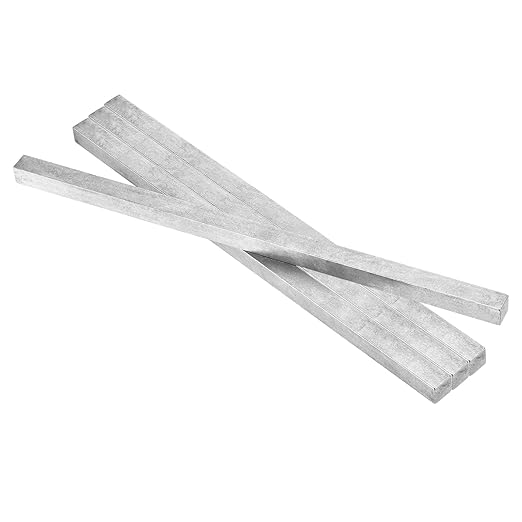 uxcell 4 Pcs Square Steel Key Stock, 1/2" x 1/2" x 12" Cold-Drawn 45# Steel Bars Precision Key Stock for Gearbox Coupling, Silver Tone