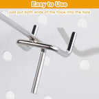 Funrous 100 Pack Peg Board Hooks Stainless Steel Pegboard Hooks Shelving Display Hanging Peg Board Holders for 1/8 and 1/4 Garage Storage Tools Organizer(4 Inch)