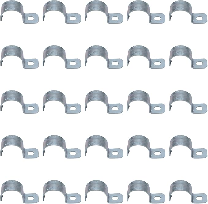 1 Inch 25PCS Zinc-Plated Steel Rigid Pipe 1 Holes Cable U Bracket Pipe Clamp Electrical Conduit Straps Rigid Pipe Strap Secure Mounting for RGD Conduit RustResistant Straps for Reliable Installation