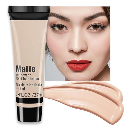 1 Pack Liquid Foundation Cream for Face Makeup,Durable Full Coverage Matte Concealer Make Up,Oil Control & Waterproof Base Primer -1 Fl.Oz-IVORY 6#-VeraVaultWomen