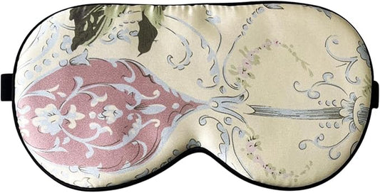 100% Pure Silk Eye Mask Sleep Eye Mask Eye Cover Eyeshade Sleeping Eye Mask Floral Colors (#28)-VeraVaultWomen