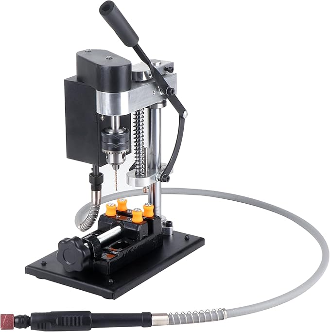 Mini Drill Press, Benchtop Drill Press, Portable Electric Drilling Machine,With Rotating Flexible Shaft Attachment, Drill Bit and Clamp, B10 Chuck,For DIY Wood Metal Plastic