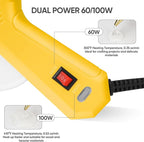 ROMECH Full Size Hot Glue Gun with 60/100W Dual Power and 21 Hot Glue Sticks (7/16"), Fast Preheating Heavy Duty Industrial Gluegun with Storage Case for Crafting, DIY and Repairs (Yellow)