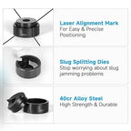 Hydraulic Knockout Punch Set KO Tool 10T - Electrical Conduit Hole Cutter with 6 Dies (1/2", 3/4", 1", 1-1/4", 1-1/2", and 2") Heavy-Duty Metal Punch with Slug Splitting Dies