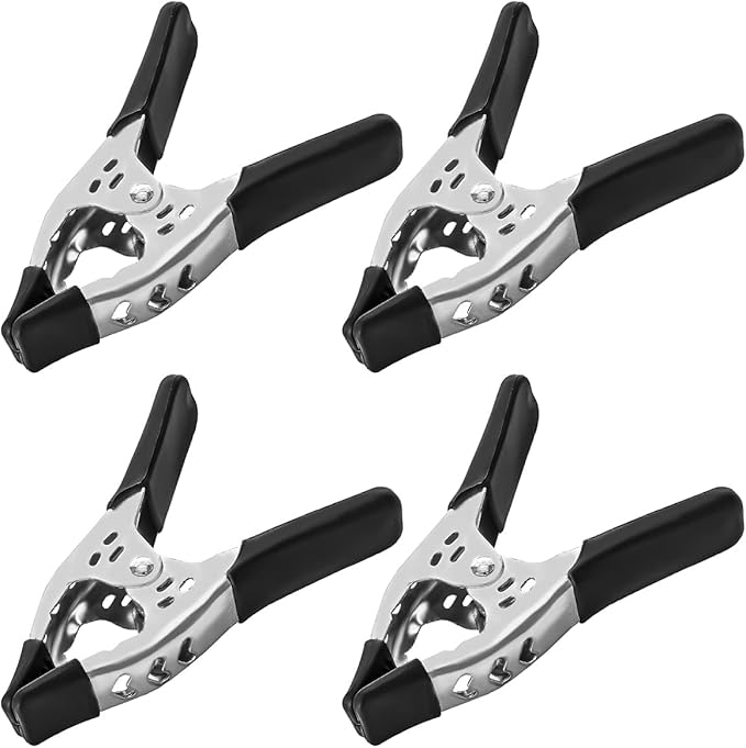 4 Pack - 6" inch Spring Clamp Large Super Heavy Duty Spring Metal Black - 3 inch Jaw Opening