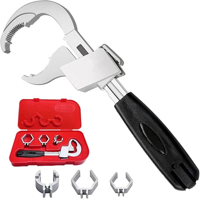 Bathroom Wrench,Adjustable Double-Ended Wrench,Multi-Functional Heads Hand Tool for Water Pipe Repair & Home Accessories,Universal Pipe Tool for Connecting Pipes/Faucets/Shower/Valves