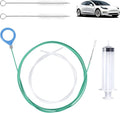 Auto Sunroof Drain Cleaning Tool, 118in Long Pipe Cleaners with Tube Cleaning Brush Syringe Hose Syringe Soft Drain Brush Pipe for Car Sunroof Trunk Wiper Hole