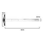 Pacific Arc 42 Inch T Square, Traditional Acrylic Graduated in Inch and Metric, Detachable Head