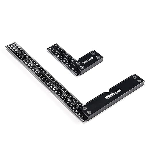 Precision Square Ruler for Measuring and Marking - Aluminum Steel Framing Tool for Professional Carpentry Use (MM Set 100 & 300)